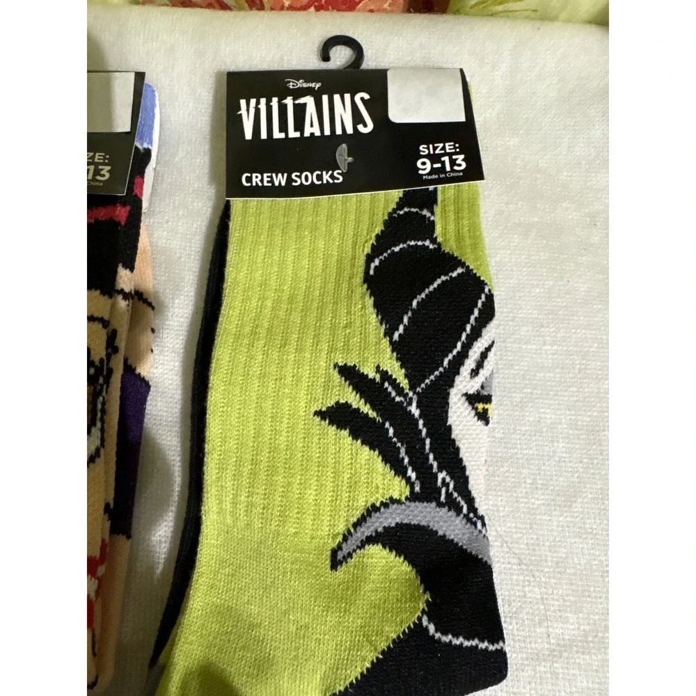 Disney Villains Snow‎ White Maleficent Crew Socks Size 9-13